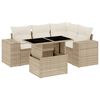 vidaXL 5 Piece Garden Sofa Set with Cushions Beige Poly Rattan