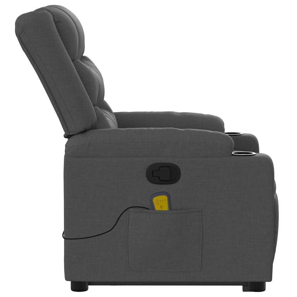 vidaXL Stand up Massage Recliner Chair Dark Grey Fabric