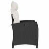 vidaXL Reclining Garden Chair with Side Table Black Poly Rattan
