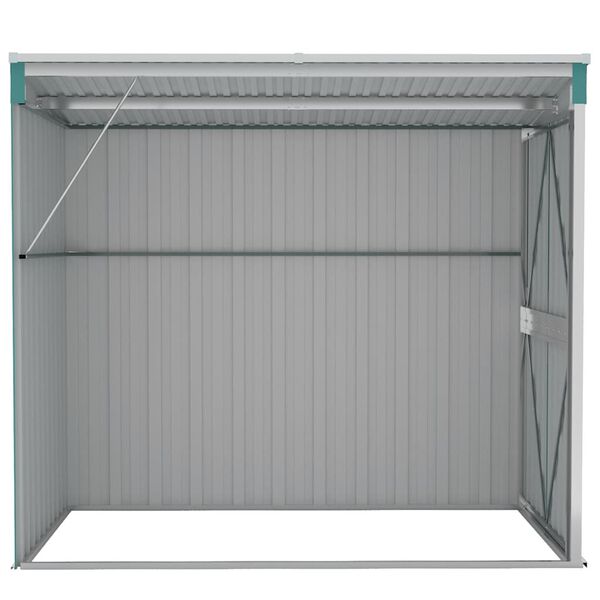 vidaXL Wall-mounted Garden Shed Green 118x194x178 cm Galvanised Steel