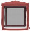vidaXL Party Tent with 4 Mesh Sidewalls Red 2x2 m HDPE