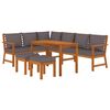 vidaXL 7 Piece Garden Dining Set with Cushions Solid Wood Acacia