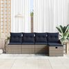 vidaXL Sofa Set with Cushion with Storage Grey Poly Rattan