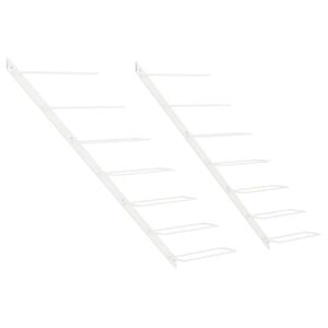 vidaXL Wall-mounted Wine Rack for 7 Bottles 2 pcs White Metal