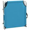 vidaXL Folding Sun Lounger with Canopy Steel Turquoise and Blue