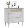 vidaXL Drawer Cabinet SENJA Rattan Look White 80x40x80 cm Solid Wood Pine