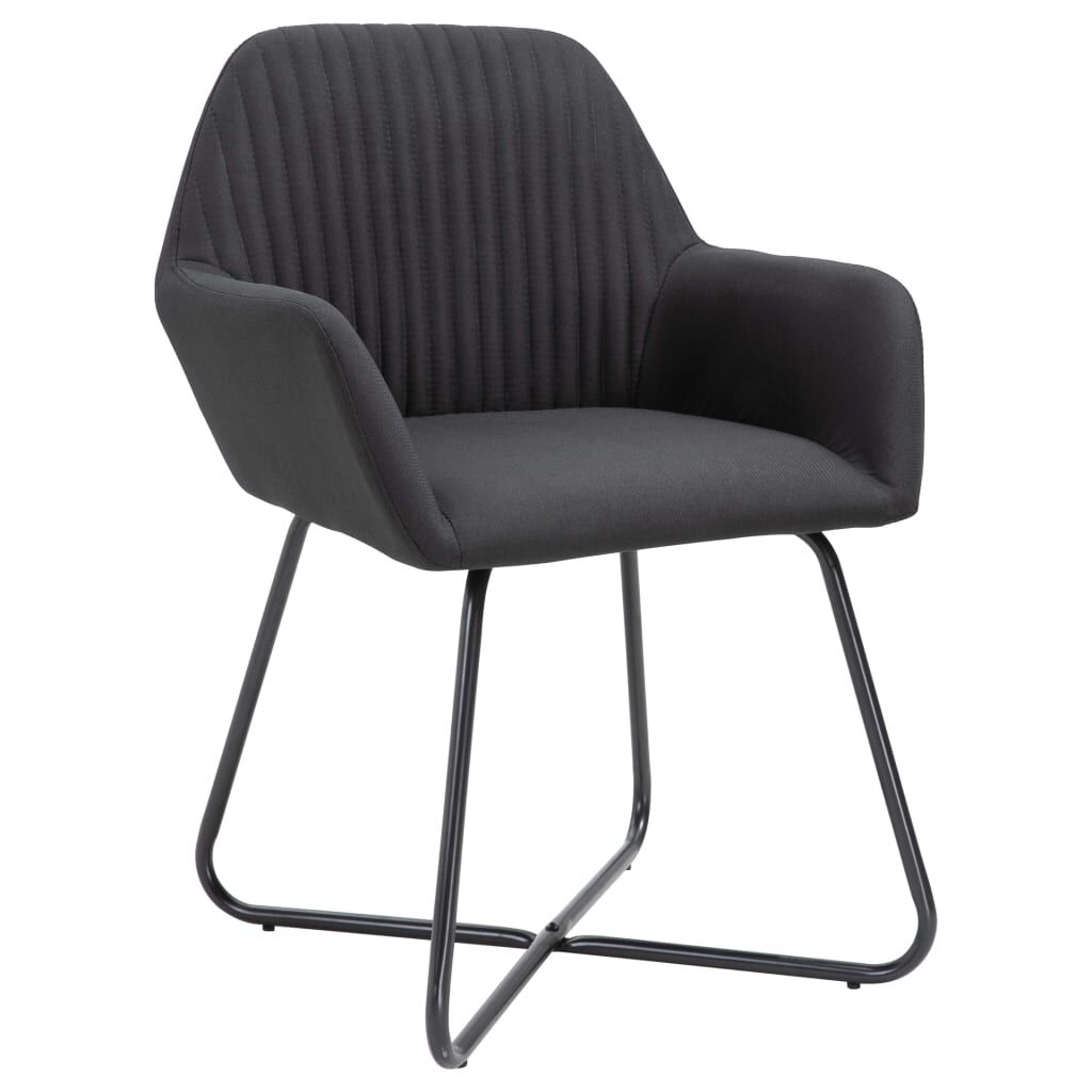 vidaXL Dining Chairs 4 pcs Black Fabric