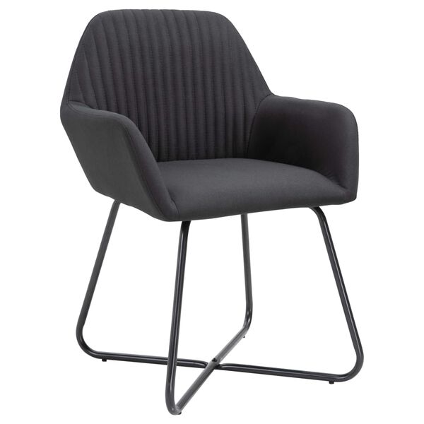 vidaXL Dining Chairs 4 pcs Black Fabric