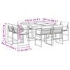 vidaXL 9 Piece Garden Dining Set with Cushions Black Textilene