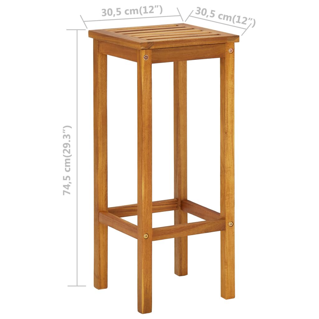 vidaXL 3 Piece Balcony Bar Set Solid Acacia Wood