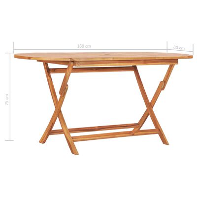 vidaXL 7 Piece Folding Outdoor Dining Set Solid Teak Wood