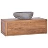 vidaXL Wall-mounted Bathroom Cabinet 90x45x30 cm Solid Teak Wood