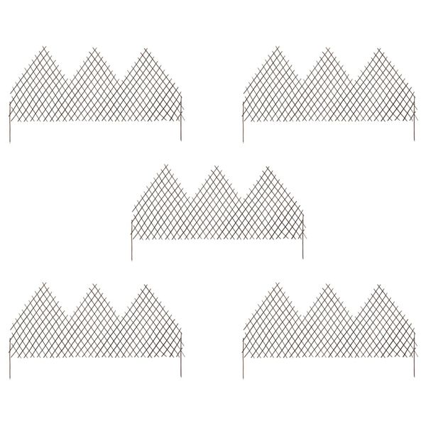 vidaXL Garden Trellis Fences 5 pcs 170x105 cm Willow