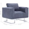 vidaXL Cube Armchair Gray Faux Suede Leather