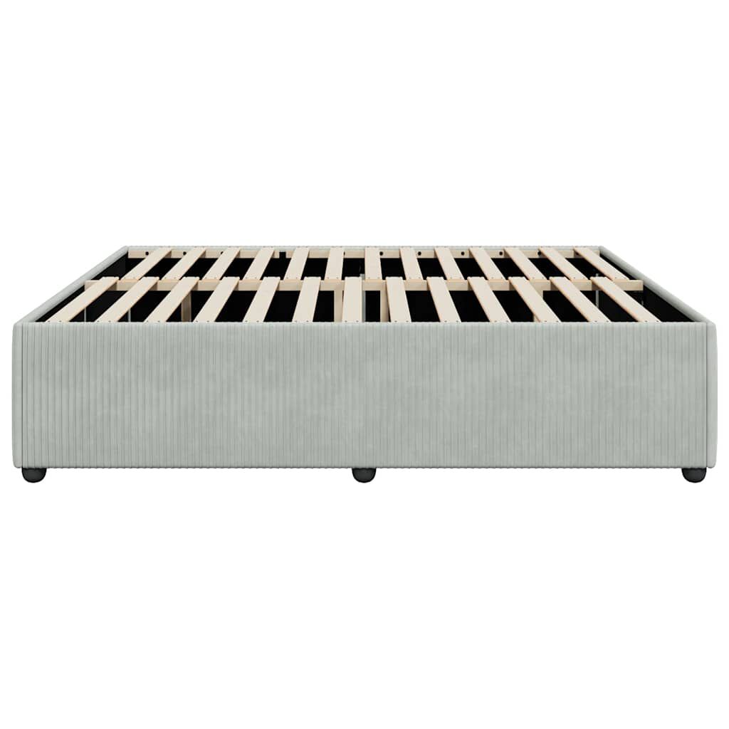 vidaXL Bed Frame without Mattress Light Grey King Velvet