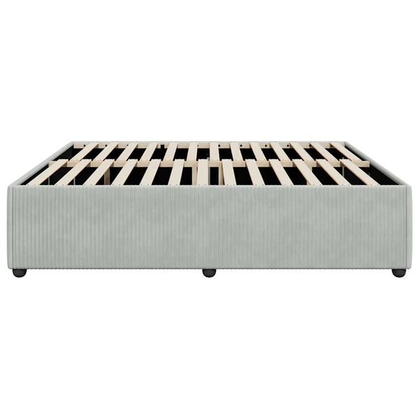 vidaXL Bed Frame without Mattress Light Grey King Velvet