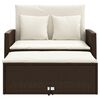 vidaXL Garden Sofa with Cushions 2-Seater Brown Poly Rattan