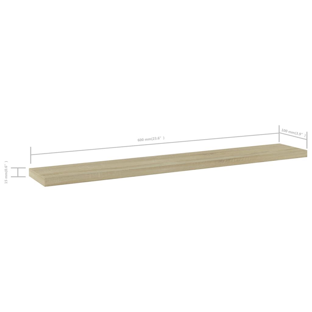vidaXL Bookshelf Boards 4 pcs Sonoma Oak 60x10x1.5 cm Engineered Wood