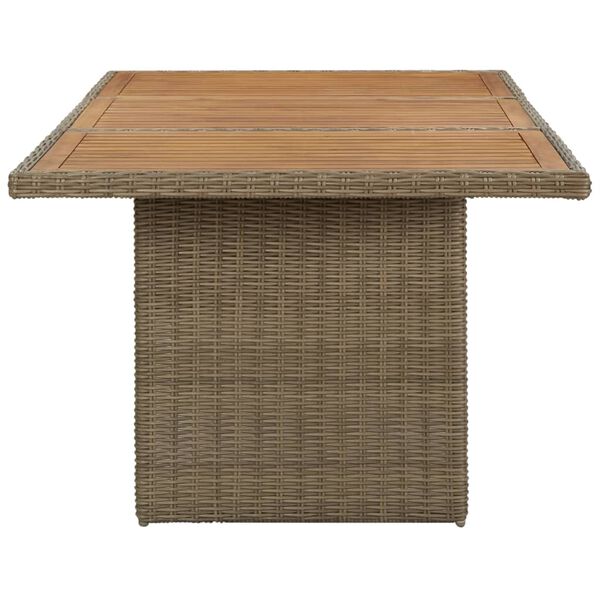 vidaXL Garden Dining Table Brown 200x100x74 cm Poly Rattan