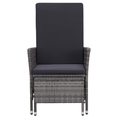vidaXL 2 Piece Garden Lounge Set with Cushions Poly Rattan Grey