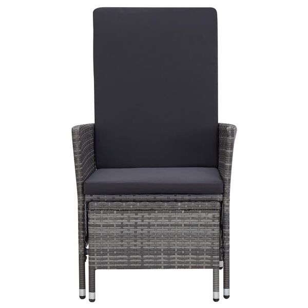 vidaXL 2 Piece Garden Lounge Set with Cushions Poly Rattan Grey