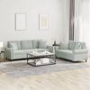 vidaXL 2 Piece Sofa Set with Pillows Light Grey Velvet