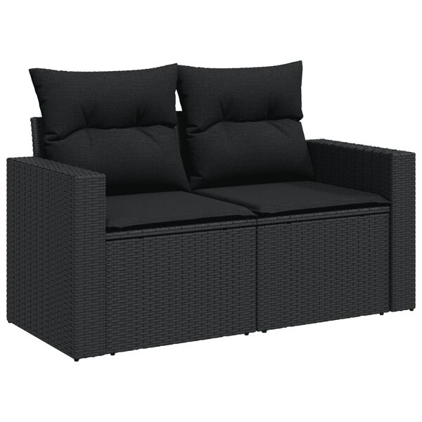 vidaXL 8 Piece Garden Sofa Set with Cushions Grey Poly Rattan