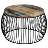 vidaXL Coffee Table Round Solid Reclaimed Wood 68x37 cm