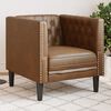 vidaXL Chesterfield Sofa Chair Brown Faux Suede Leather