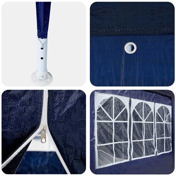 vidaXL Party Tent with 8 Sidewalls Blue 4x4 m PE
