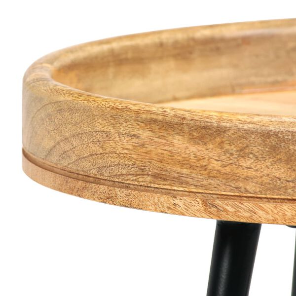 vidaXL Table Set 3 Pieces Solid Mango Wood and Steel