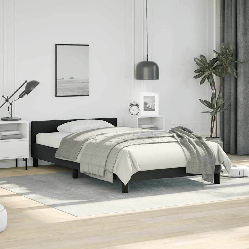 vidaXL Bed Frame without Mattress Black Twin XL Faux Leather