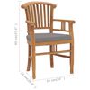vidaXL Garden Chairs 2 pcs with Dark Grey Cushions Solid Teak Wood
