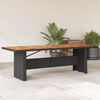vidaXL Garden Table with Acacia Wood Top Black 240x90x75 cm Poly Rattan