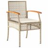 vidaXL 7 Piece Garden Dining Set with Cushions Beige Poly Rattan
