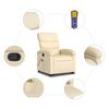 vidaXL Stand up Massage Recliner Chair Cream Fabric