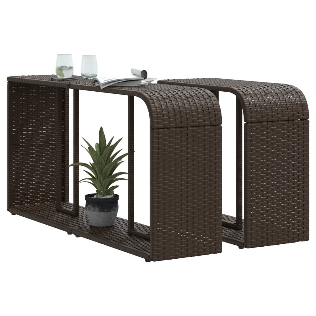 vidaXL Storage Shelves 2 pcs Brown Poly Rattan