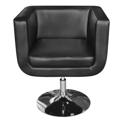 vidaXL Armchair with Chrome Base Black Faux Leather