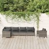 vidaXL 7 Piece Garden Lounge Set with Cushions Grey Poly Rattan