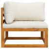 vidaXL Sectional Corner Sofa & Cream White Cushion Solid Acacia Wood