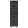 vidaXL Rolling Cabinet with Drawers MOSS Grey Solid Wood Pine