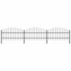 vidaXL Garden Fence with Spear Top Steel 537x100 cm Black