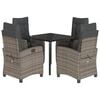 vidaXL 5 Piece Garden Dining Set with Cushions Grey Poly Rattan