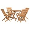 vidaXL 5 Piece Garden Dining Set Solid Wood Teak