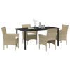 vidaXL Garden Dining Set with Cushion 5 pcs Beige Poly Rattan