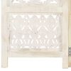 vidaXL Hand carved 5-Panel Room Divider White 200x165 cm Solid Mango Wood