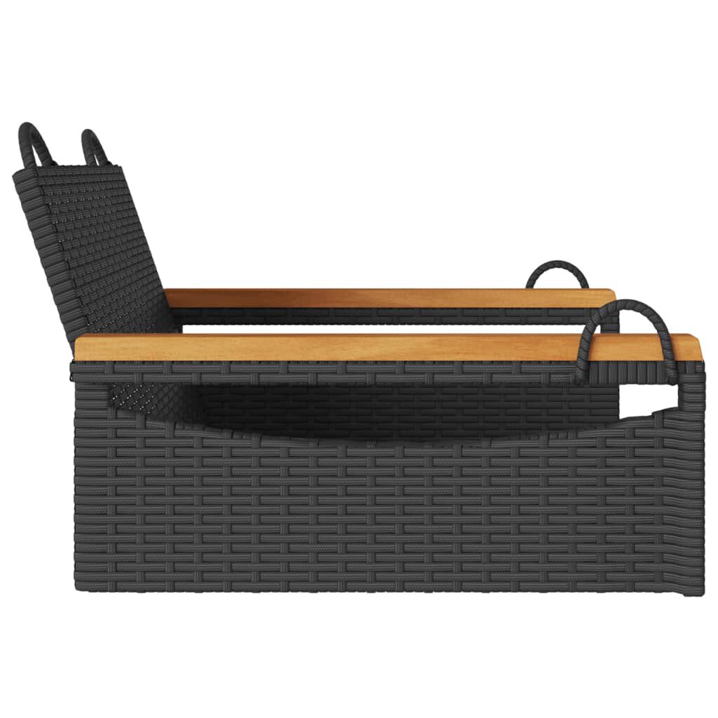 vidaXL Swing Bench Black 63x62x40 cm Poly Rattan