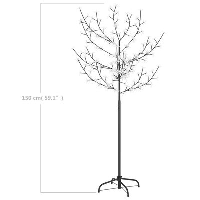 vidaXL Christmas Tree 120 LEDs Warm White Light Cherry Blossom 150 cm