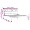 vidaXL Metal Bed Frame without Mattress with Headboard White 150x200cm