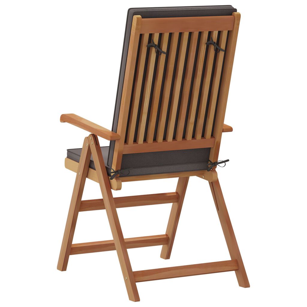 vidaXL Reclining Garden Chairs with Cushions 6 pcs Solid Teak Wood